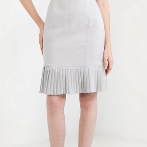 Women's‎ Made In Canada Le Chateau Size 7/8 Pleated Hemline Grey Lined Skirt